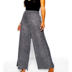 Metallic Wide Leg Trouser